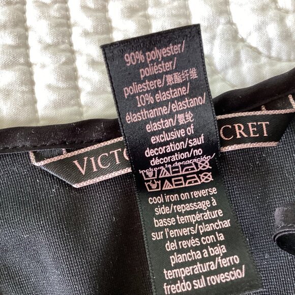 Victoria's Secret Velvet black slip dress Spaghetti Strap Slip Dress Size M/L - Picture 7 of 12